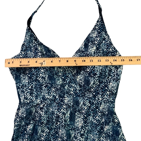 LAST CHANCE!!! ✅ 2 FOR $20!!! NWT Jones NY Blue Mood Snakeskin Halter Tie One - Picture 5 of 15